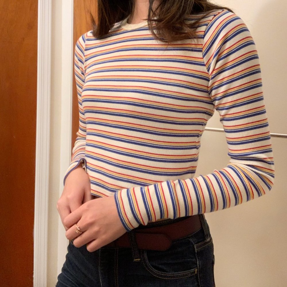 Brandy Melville Striped Ribbed Longsleeve